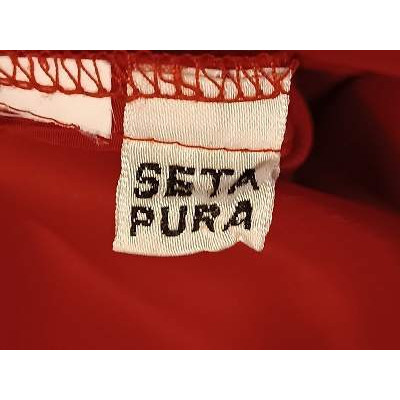 Elena Mirò - Blusa in pura seta rossa bottoni madreperla - bls013 - Italianfashionglam