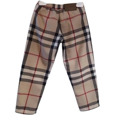 Burberry - Pantalone fashion bimba in lana check beige - Italianfashionglam