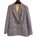 Dixie - Blazer da donna in cotone rigato color blu bianco - gid125 - Italianfashionglam
