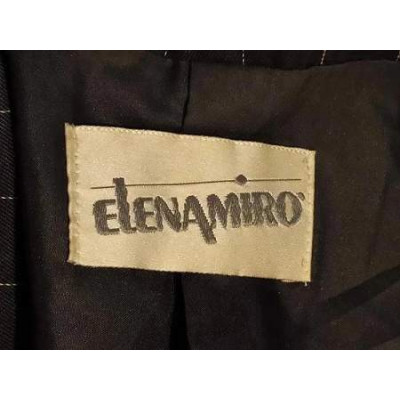 Elena Mirò - Tailleur di lana blu scuro in gessato grigio - cmd001 - Italianfashionglam