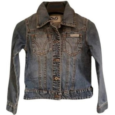Dolce&Gabbana - Giubbino bimba cotone blue jeans stinto  - giud055 - Italianfashionglam