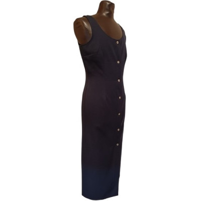 Fendissime - Abito tubino lungo in lana colore blu scuro - Italianfashionglam