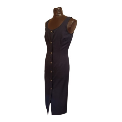 Fendissime - Abito tubino lungo in lana colore blu scuro - Italianfashionglam
