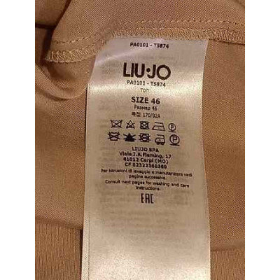 Liu Jo - Top in tessuto di viscosa di colore cipria con pizzo - Italianfashionglam