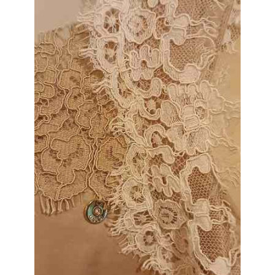 Liu Jo - Top in tessuto di viscosa di colore cipria con pizzo - Italianfashionglam