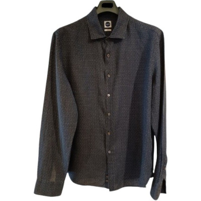 Bagutta - Camicia uomo in tessuto di puro lino color blu - Italianfashionglam