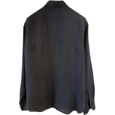 Bagutta - Camicia uomo in tessuto di puro lino color blu - Italianfashionglam