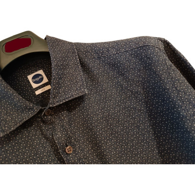 Bagutta - Camicia uomo in tessuto di puro lino color blu - Italianfashionglam