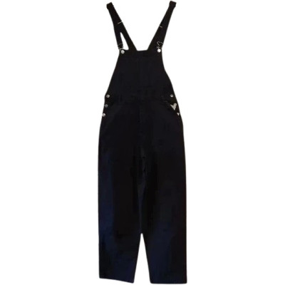 Le Griff - Salopette da donna in puro cotone denim color nero - Italianfashionglam