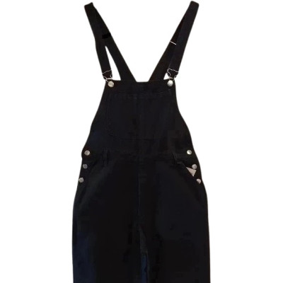 Le Griff - Salopette da donna in puro cotone denim color nero - Italianfashionglam