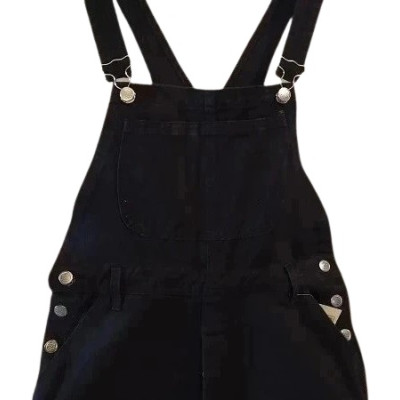 Le Griff - Salopette da donna in puro cotone denim color nero - Italianfashionglam