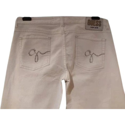 Guess - White jeans da donna in cotone denim vita bassa - Italianfashionglam