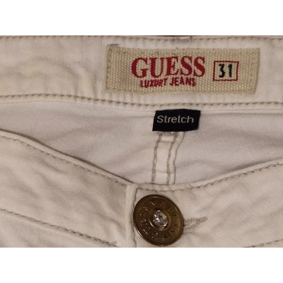 Guess - White jeans da donna in cotone denim vita bassa - Italianfashionglam