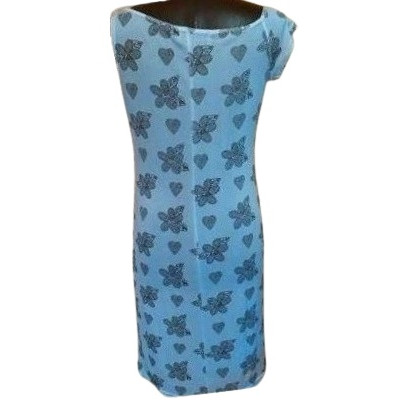 Le Fate - Tubino scollato in cotone bianco floreale nero - Italianfashionglam