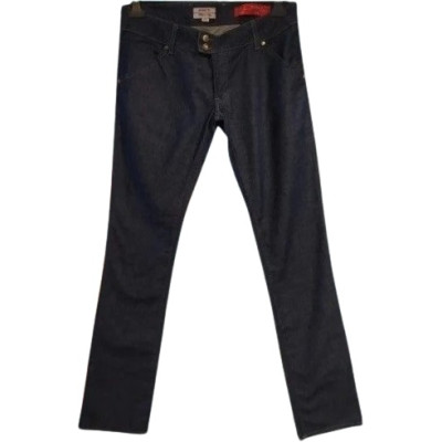 Met - Blue jeans donna in cotone denim gamba dritta - Italianfashionglam