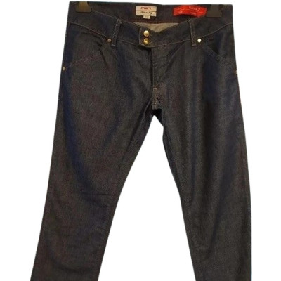 Met - Blue jeans donna in cotone denim gamba dritta - Italianfashionglam