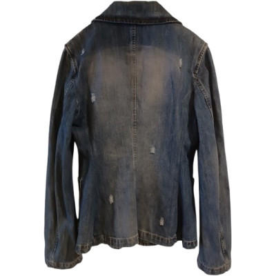 Alysi - Giacca da donna in cotone denim blue jeans stinto - Italianfashionglam