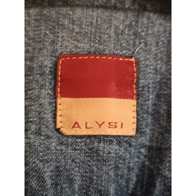 Alysi - Giacca da donna in cotone denim blue jeans stinto - Italianfashionglam