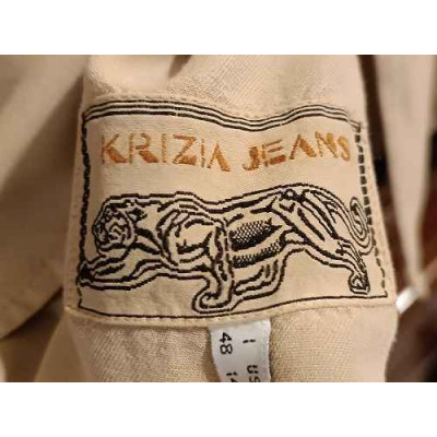 Krizia - Giacca sahariana da donna in lyocell color beige - Italianfashionglam