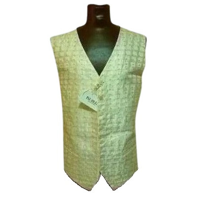 Pal Zileri - Gilet da uomo in seta damascata color panna - Italianfashionglam