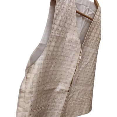 Pal Zileri - Gilet da uomo in seta damascata color panna - Italianfashionglam