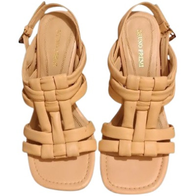 Bruno Premi - Sandali da donna in vera pelle color beige - Italianfashionglam