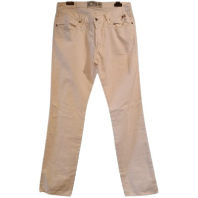 Roy Roger's - White jeans da uomo in cotone a gamba dritta - Italianfashionglam
