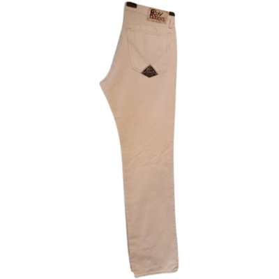 Roy Roger's - White jeans da uomo in cotone a gamba dritta - Italianfashionglam