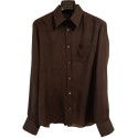 Dolce & Gabbana - Camicia da uomo in cotone marrone scuro - Italianfashionglam