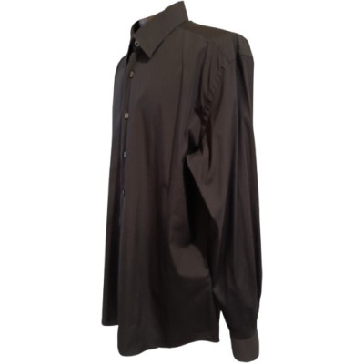 Prada - Camicia da uomo in cotone nero a manica lunga - Italianfashionglam