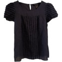Marc Jacobs - Blusa in tessuto di pura seta color blu scuro - Italianfashionglam