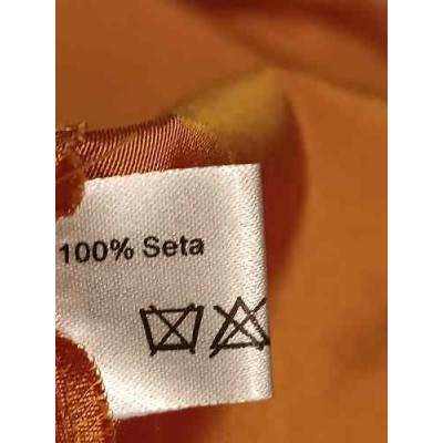 Luisa Spagnoli - Gilet lungo da donna in seta color zucca - Italianfashionglam