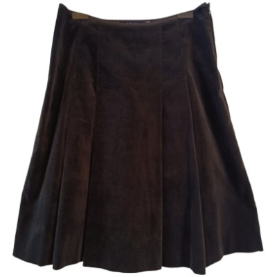 Max Mara - Gonna a campana con pieghe in velluto grigio antracite - Italianfashionglam