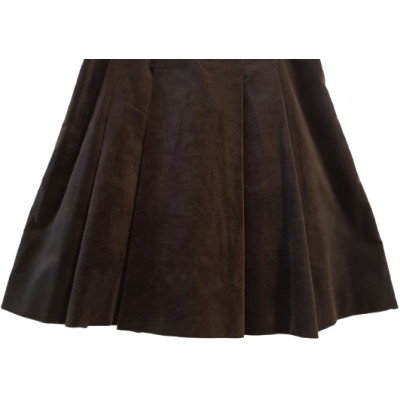 Max Mara - Gonna a campana con pieghe in velluto grigio antracite - Italianfashionglam