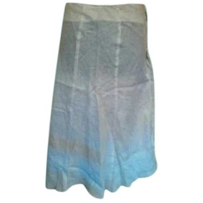 Caractere - Gonna in puro lino di color bianco con balze - Italianfashionglam