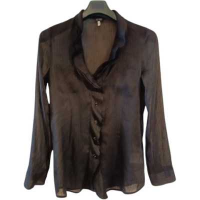 Armani Jeans - Camicia da donna in lino e seta color nero  - Italianfashionglam