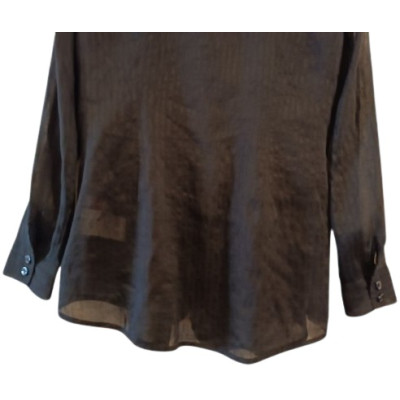 Armani Jeans - Camicia da donna in lino e seta color nero  - Italianfashionglam