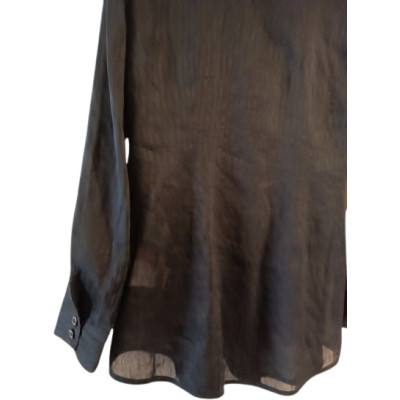 Armani Jeans - Camicia da donna in lino e seta color nero  - Italianfashionglam