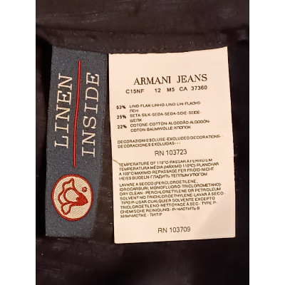 Armani Jeans - Camicia da donna in lino e seta color nero  - Italianfashionglam