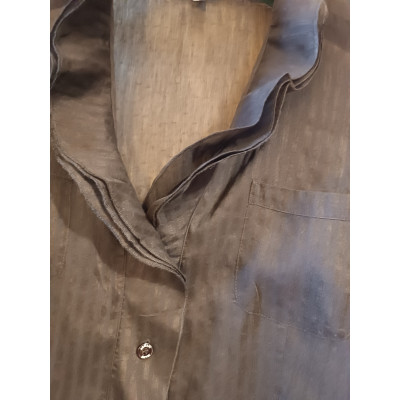 Armani Jeans - Camicia da donna in lino e seta color nero  - Italianfashionglam