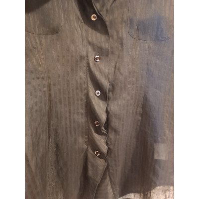 Armani Jeans - Camicia da donna in lino e seta color nero  - Italianfashionglam