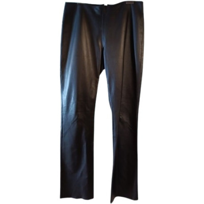 Vera Pelle - Pantalone da donna color nero gamba dritta - Italianfashionglam