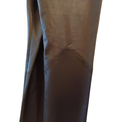 Vera Pelle - Pantalone da donna color nero gamba dritta - Italianfashionglam