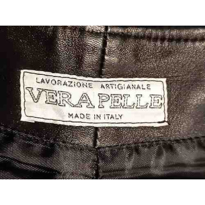 Vera Pelle - Pantalone da donna color nero gamba dritta - Italianfashionglam