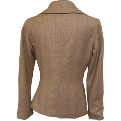 Costume National - Giacca donna in lana beige Principe di Galles - Italianfashionglam