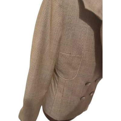 Costume National - Giacca donna in lana beige Principe di Galles - Italianfashionglam