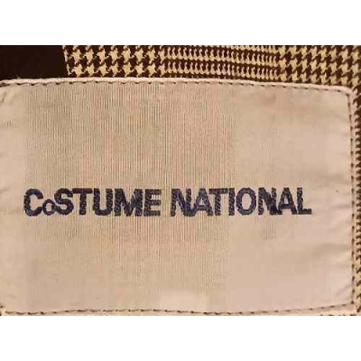 Costume National - Giacca donna in lana beige Principe di Galles - Italianfashionglam