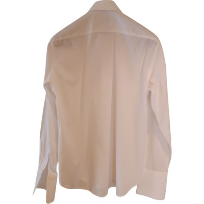 Valentino - Camicia da uomo in puro cotone color bianco manica lunga con gemelli - Italianfashionglam