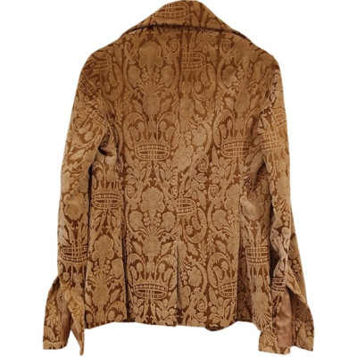 Pinko - Giacca glam da donna in vellutino di cotone color cammello - Italianfashionglam