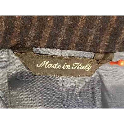 Romeo Gigli - Giacca uomo in lana blu gessato marrone - Italianfashionglam